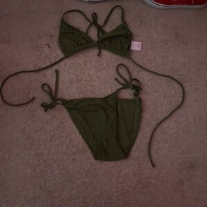 army green bathing suit